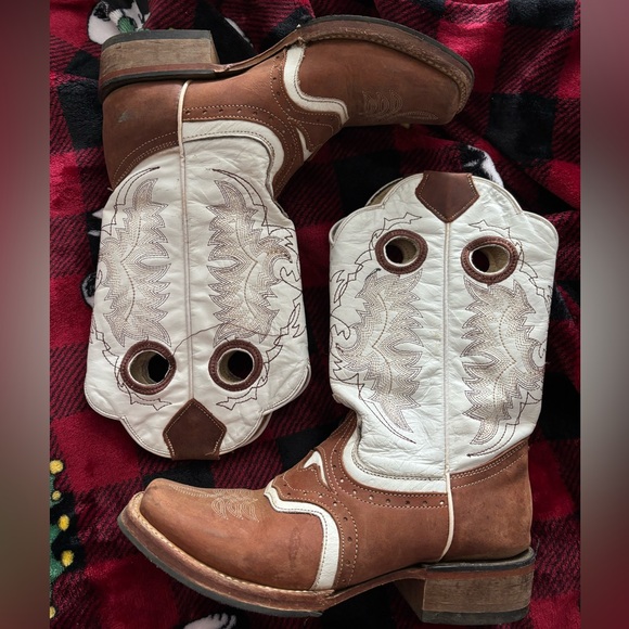 Brown and White McAllen Western Boots - Picture 2 of 5